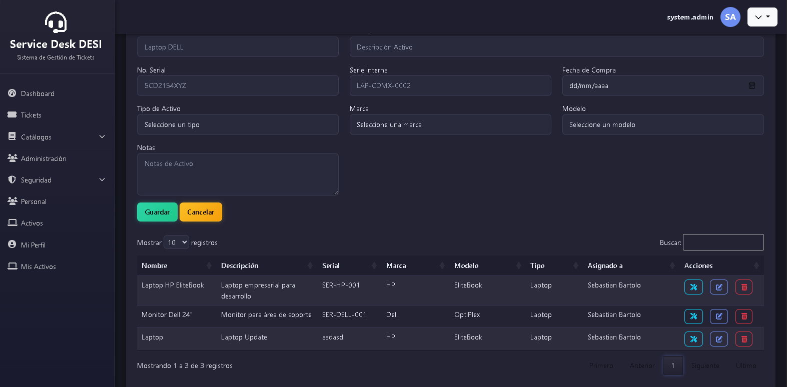 HelpDesk - detalle de ticket
